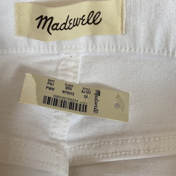Madewell pure white 10” high rise button fly cropped skinny jeans 28 - Picture 6 of 8
